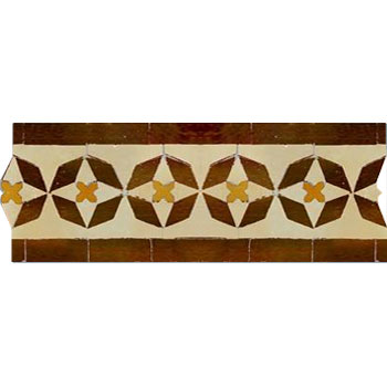 Mosaic House Moroccan tile Diamond 19-11-16 Brown Beige Gold  zellige, mosaic, zellij, border, glaze, classic 